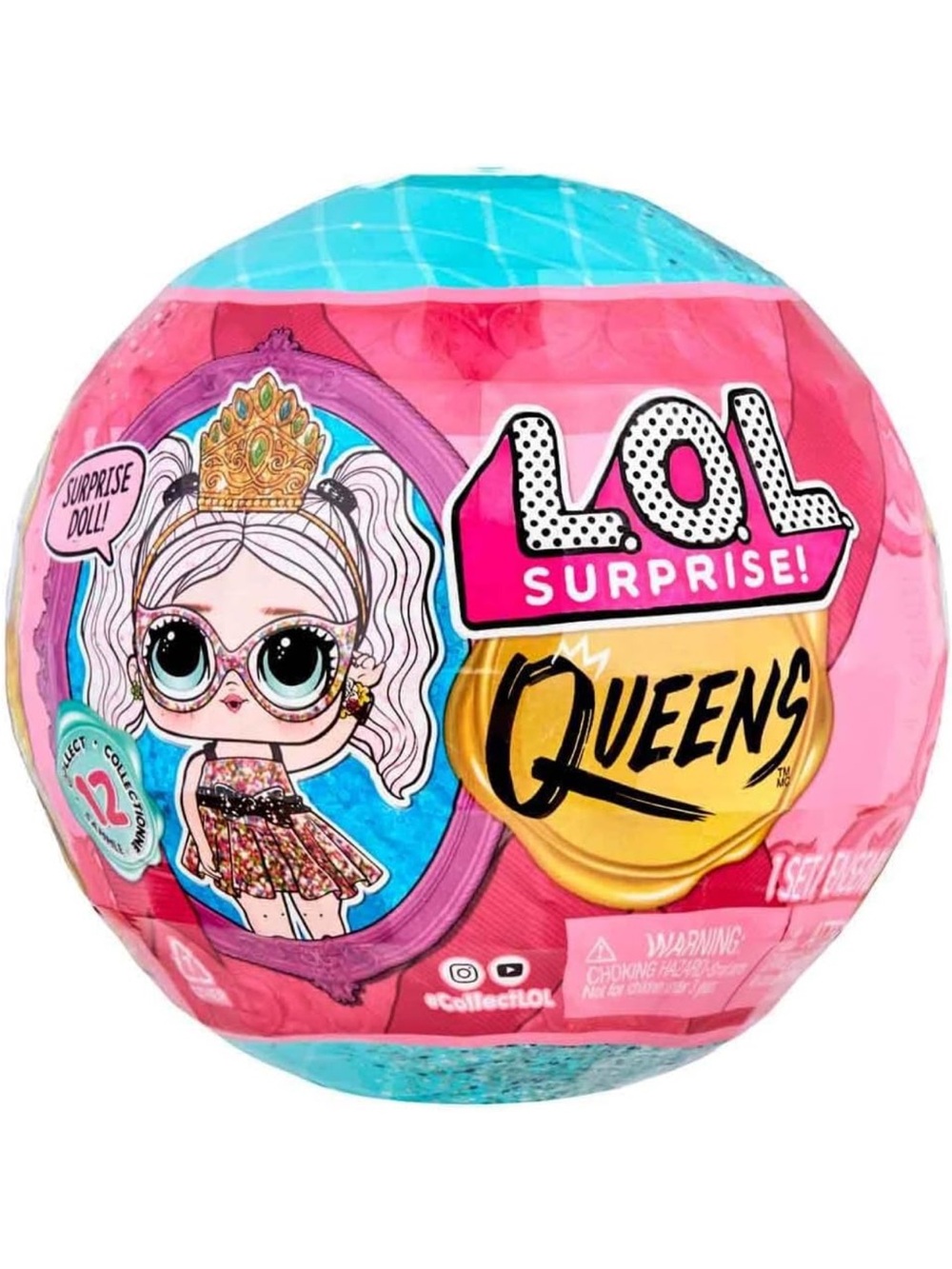 LOL Surprise! Queens Surprise Ball, Doll with 9 accessories